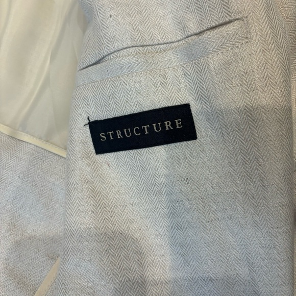 Structure XL Linen Blend Blazer Cream Color - Picture 8 of 10